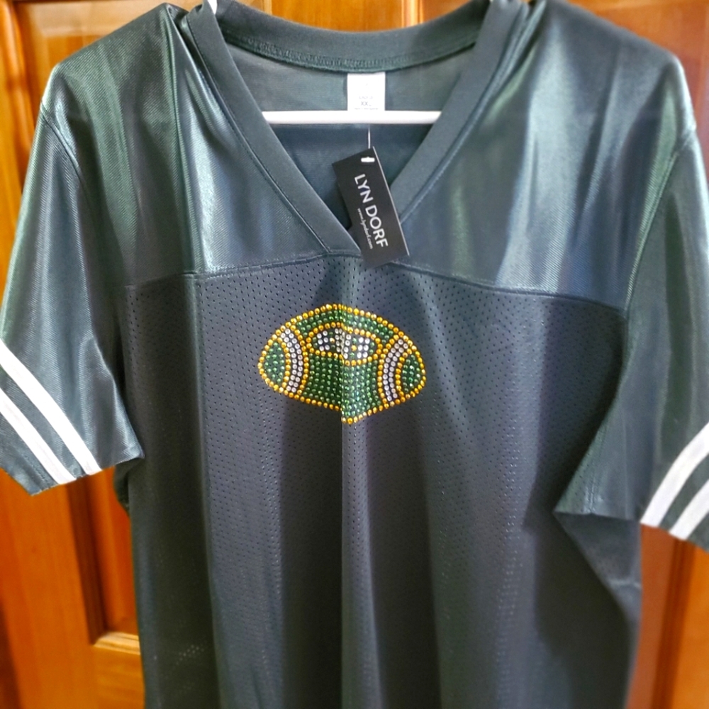 New Women's Lyn Dorf Green Bay Packers Bling 2 XL Football shirt